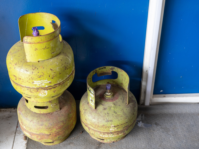 rusty propane canister